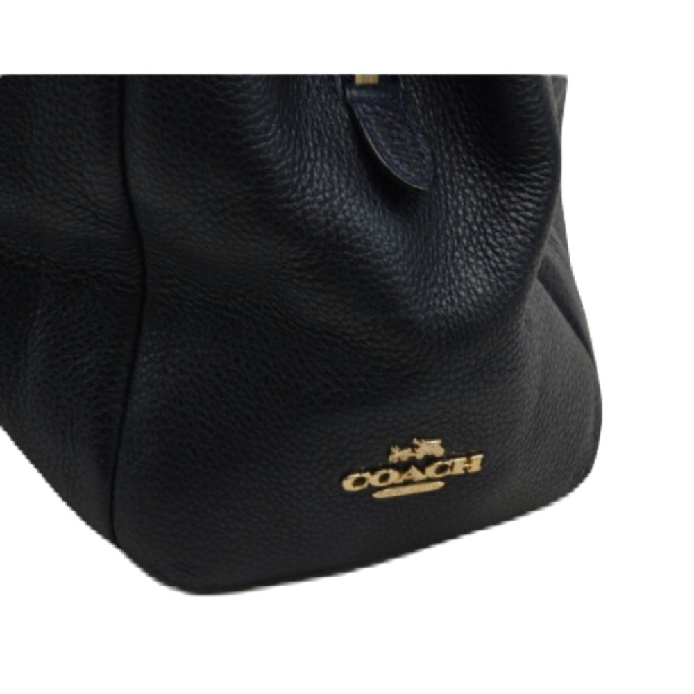 COACH F35723 Tote Bag Shoulder Luxury Black Pebbled Leather Phoebe Excellent - Picture 4 of 13